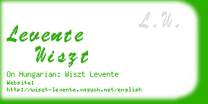 levente wiszt business card